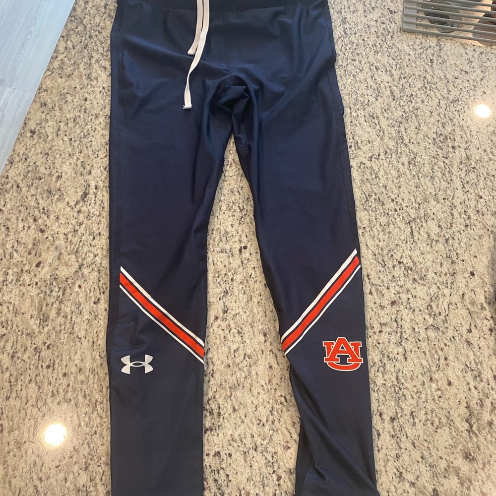 Under Armour Kids Navy Leggings with Red Stripes